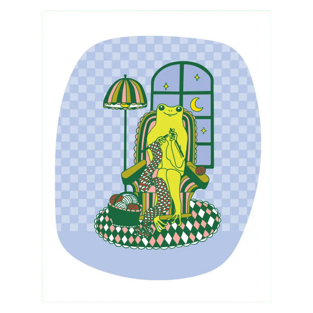 Knitting Frog Print