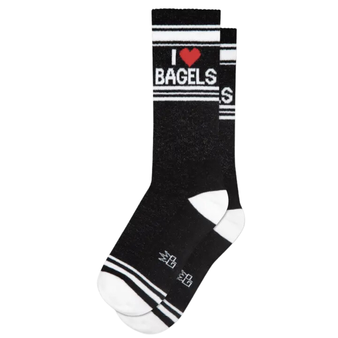 I Heart Bagels Gym Crew Socks