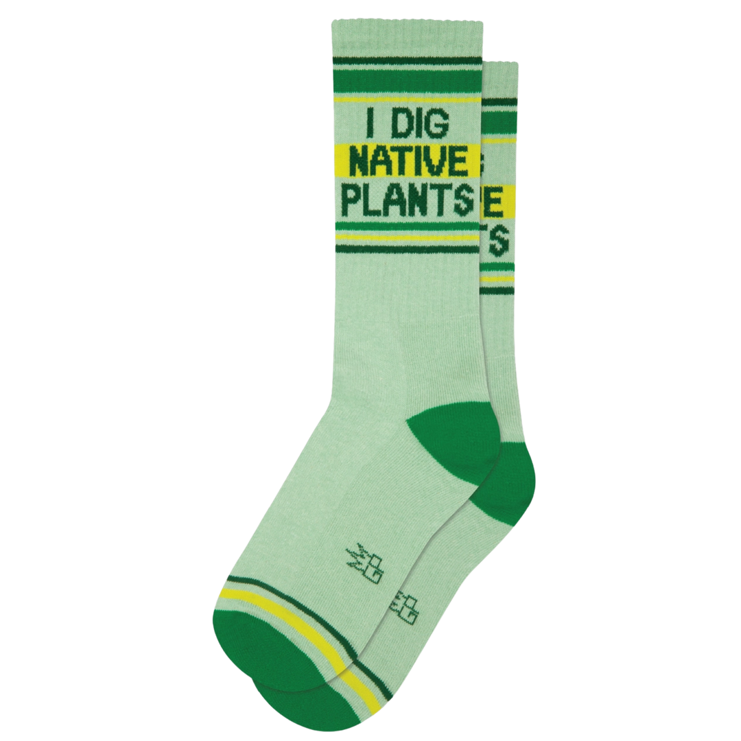 I Dig Native Plants Gym Crew Socks