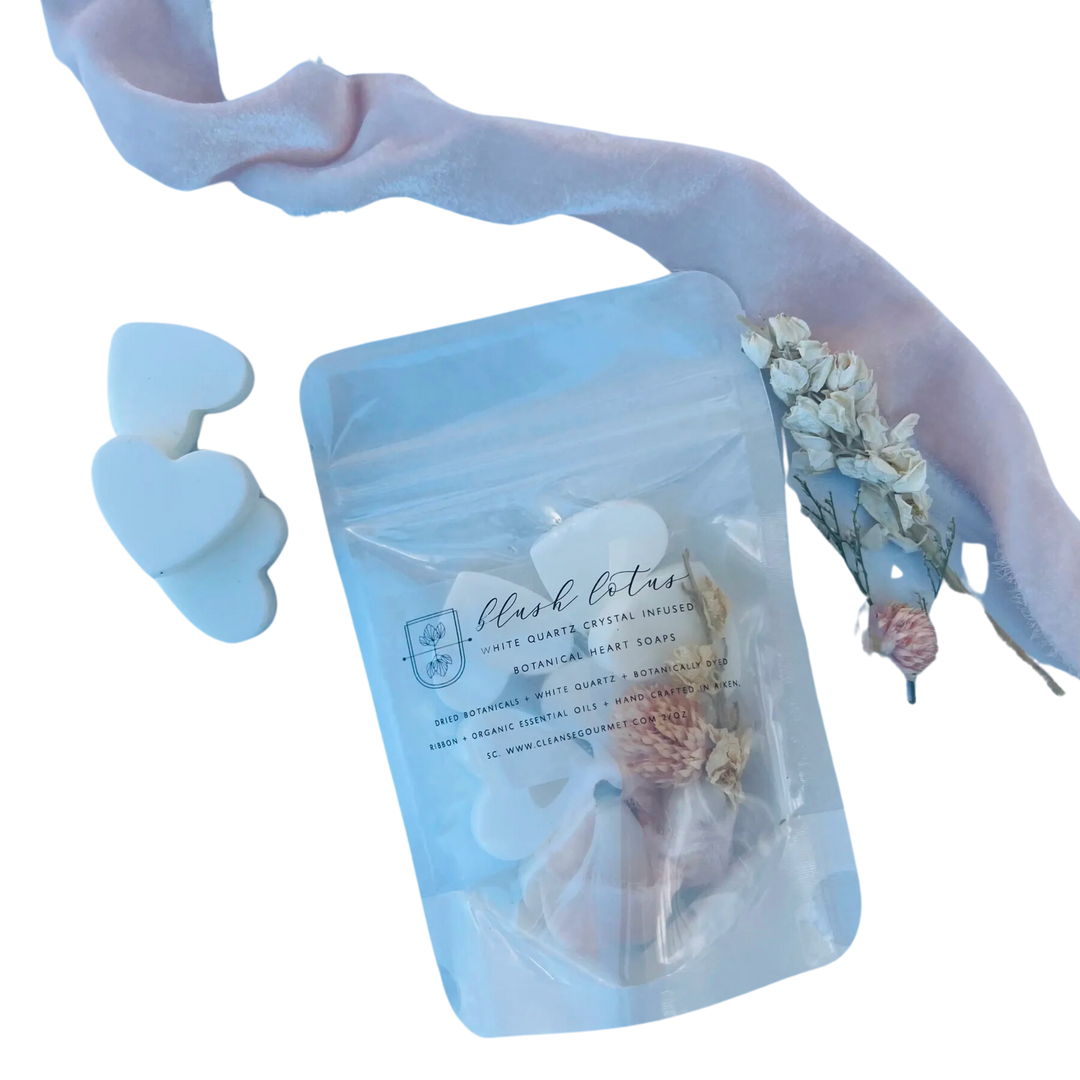 Blush Lotus Crystal + Botanicals Infused Heart Hand Soaps