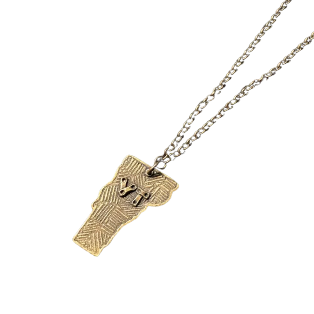 Large Brass Vermont Pendant Necklace