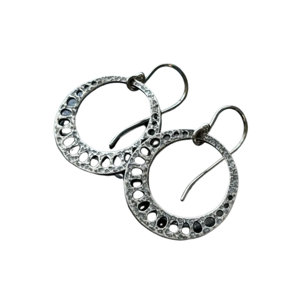 Tiny Lotus Root Earrings in Sterling Silver