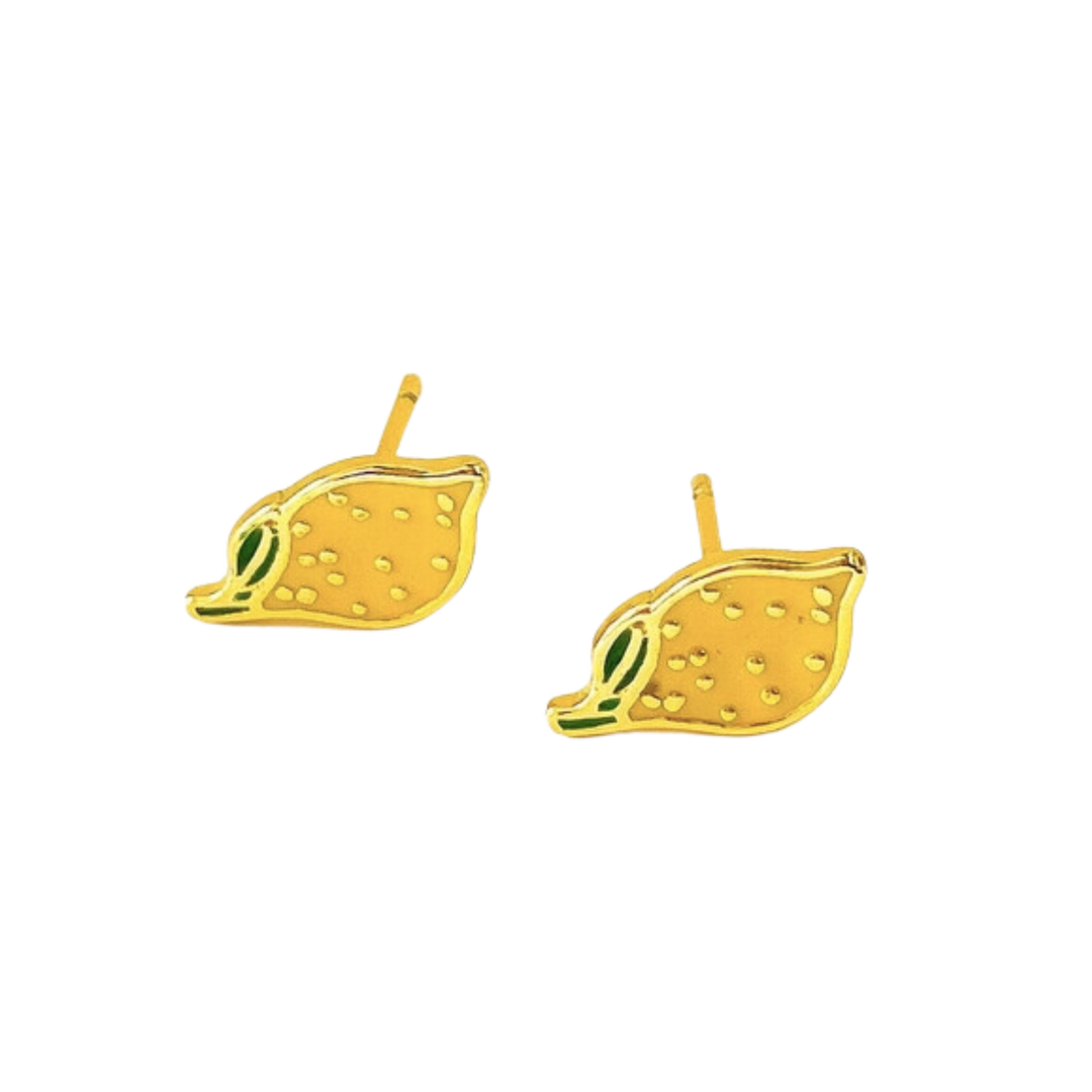 Lemon Enamel Earrings