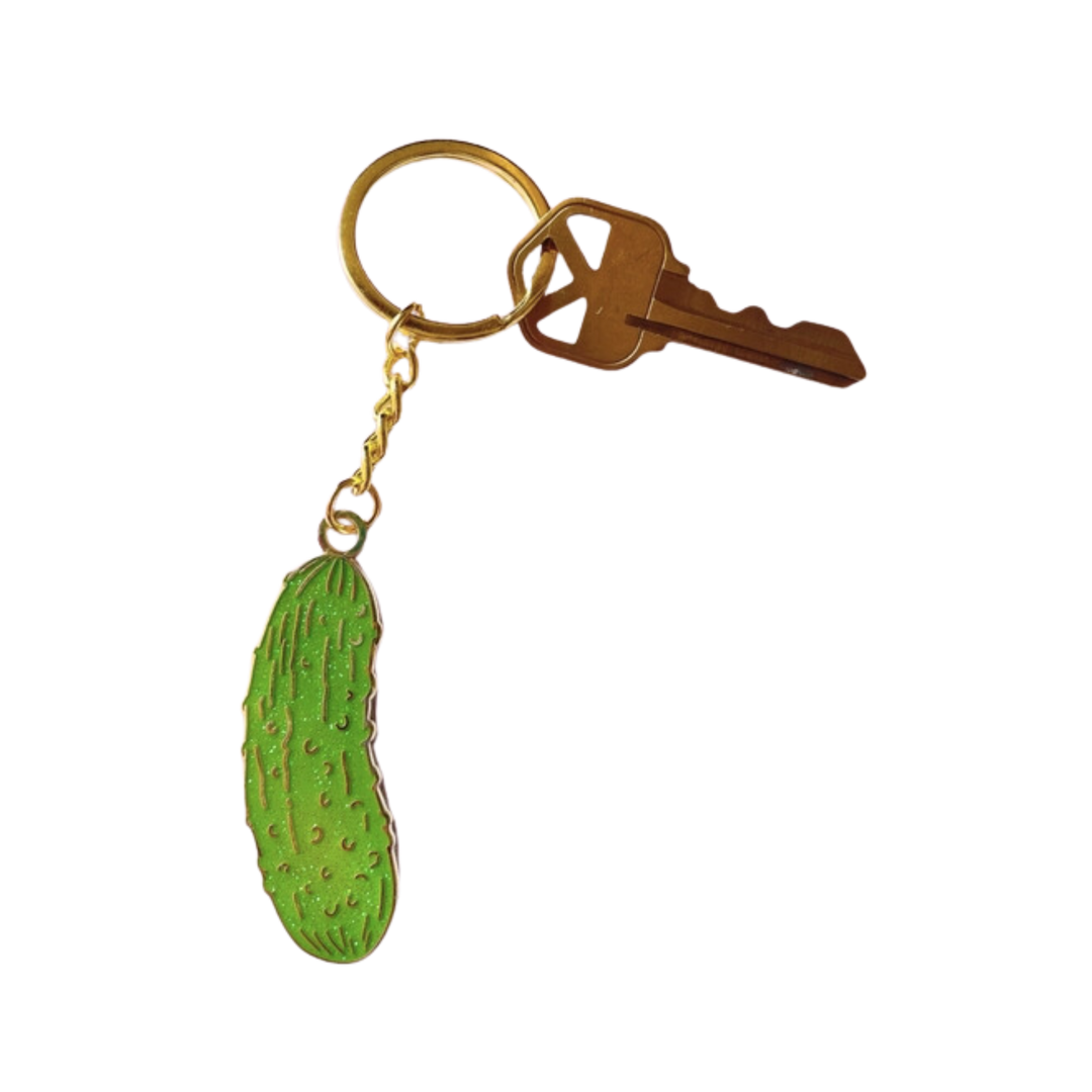 Pickle Enamel Keychain