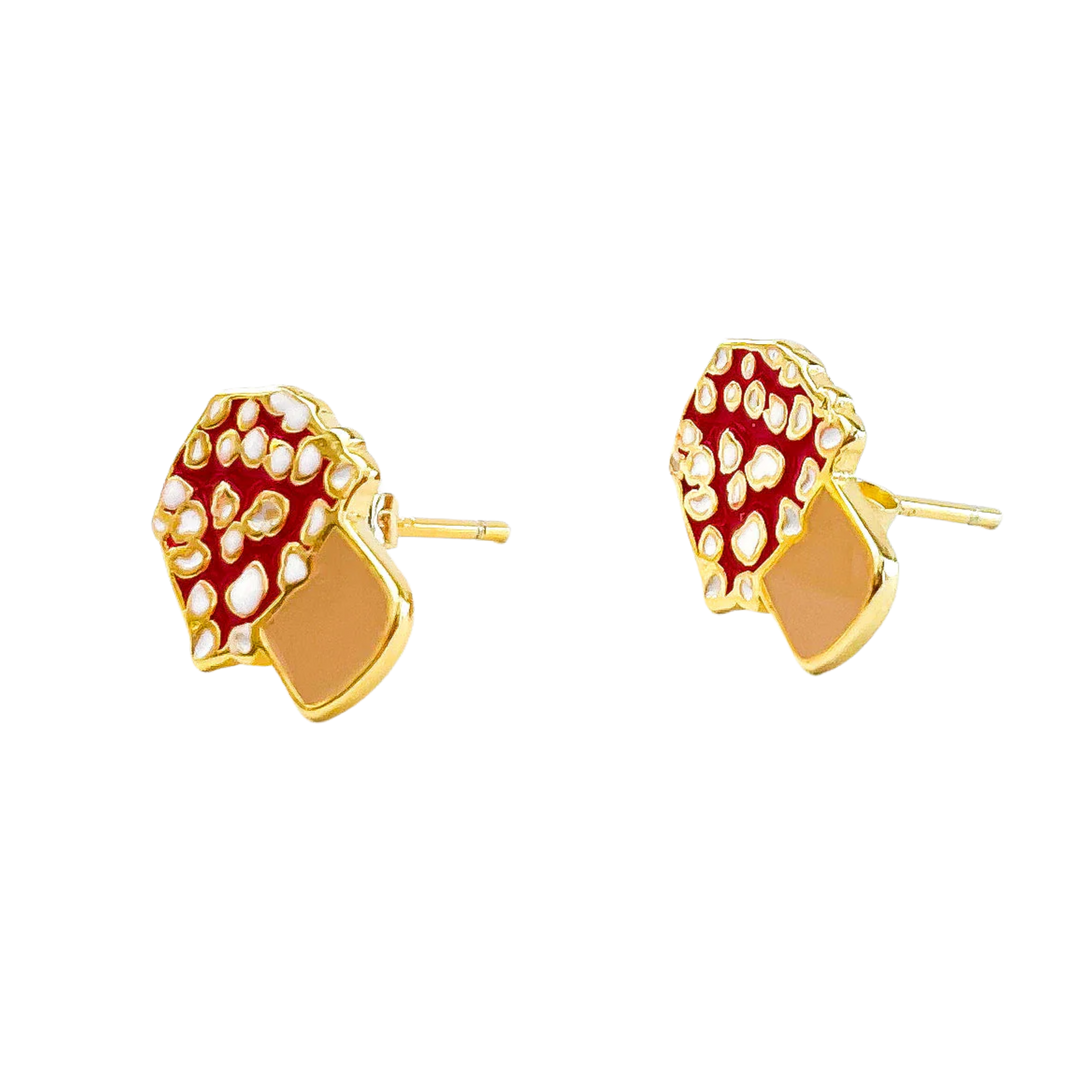 Mushroom Enamel Earrings