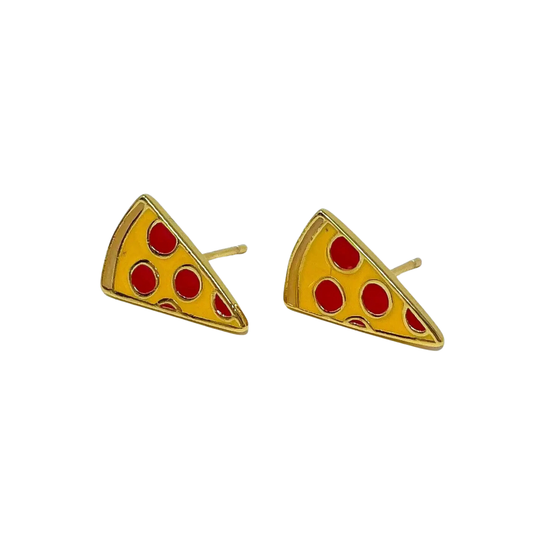 Pizza Enamel Earrings