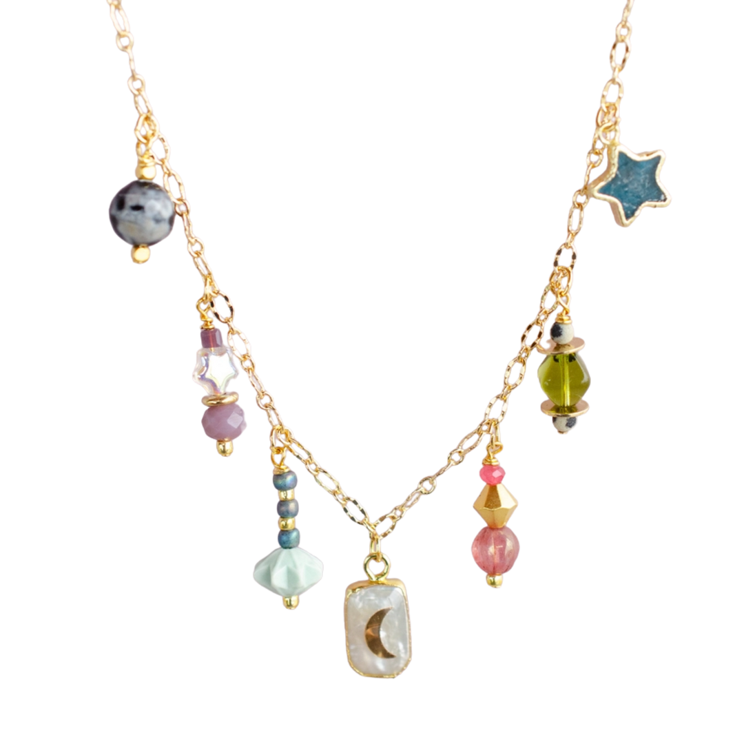 Pearl Moon Charm Necklace