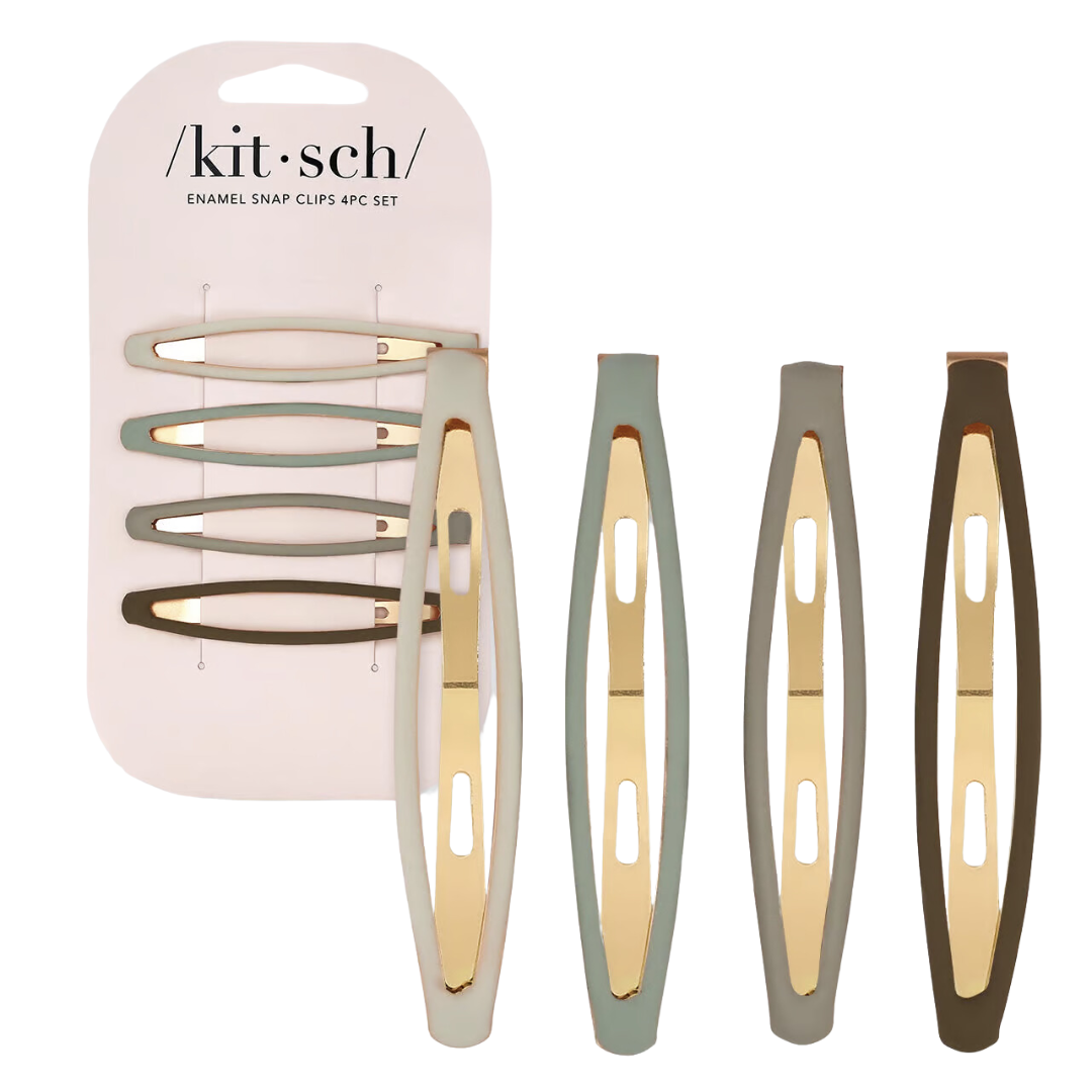 Elongated Snap Clips- 4pc Eucalyptus