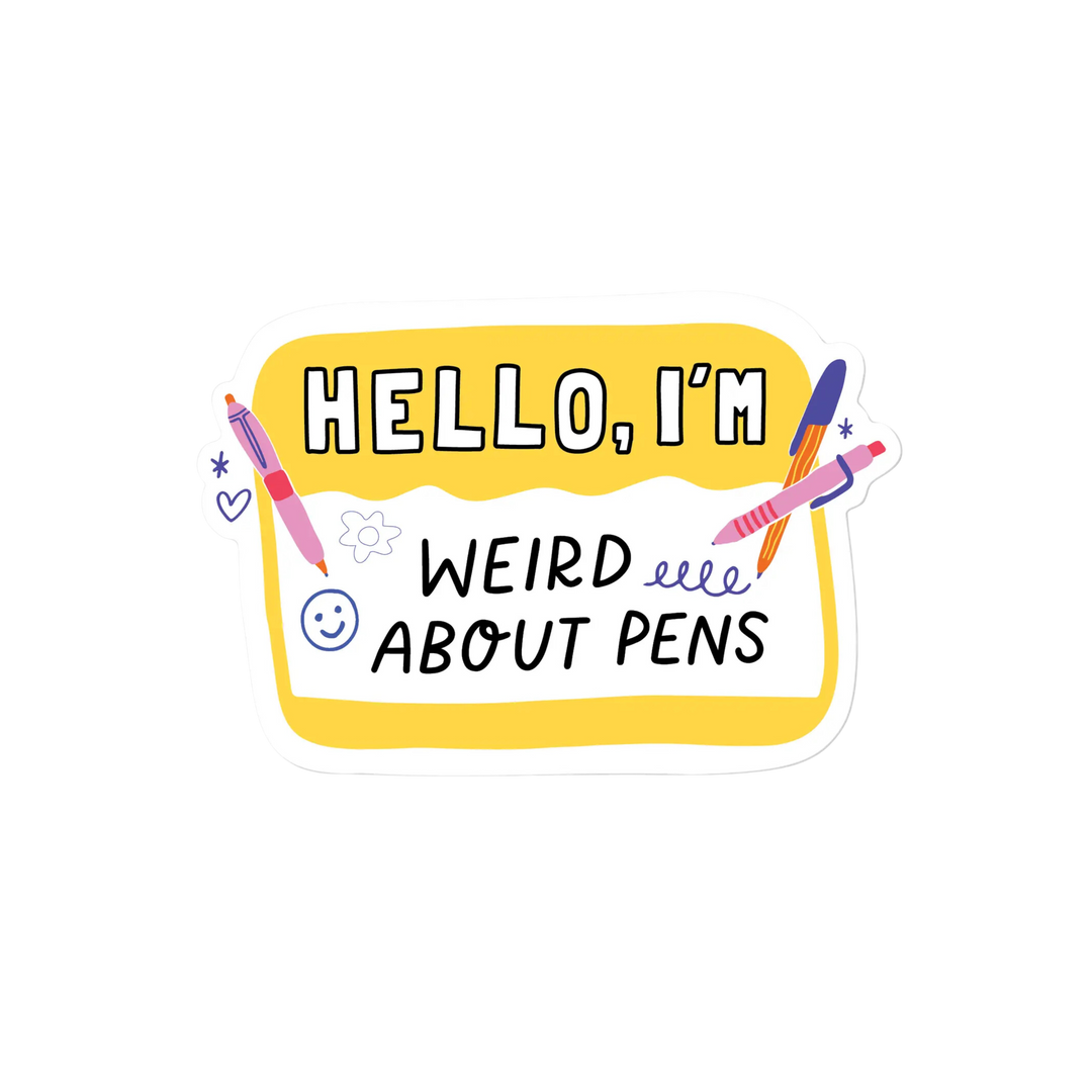 Weird About Pens Sticker