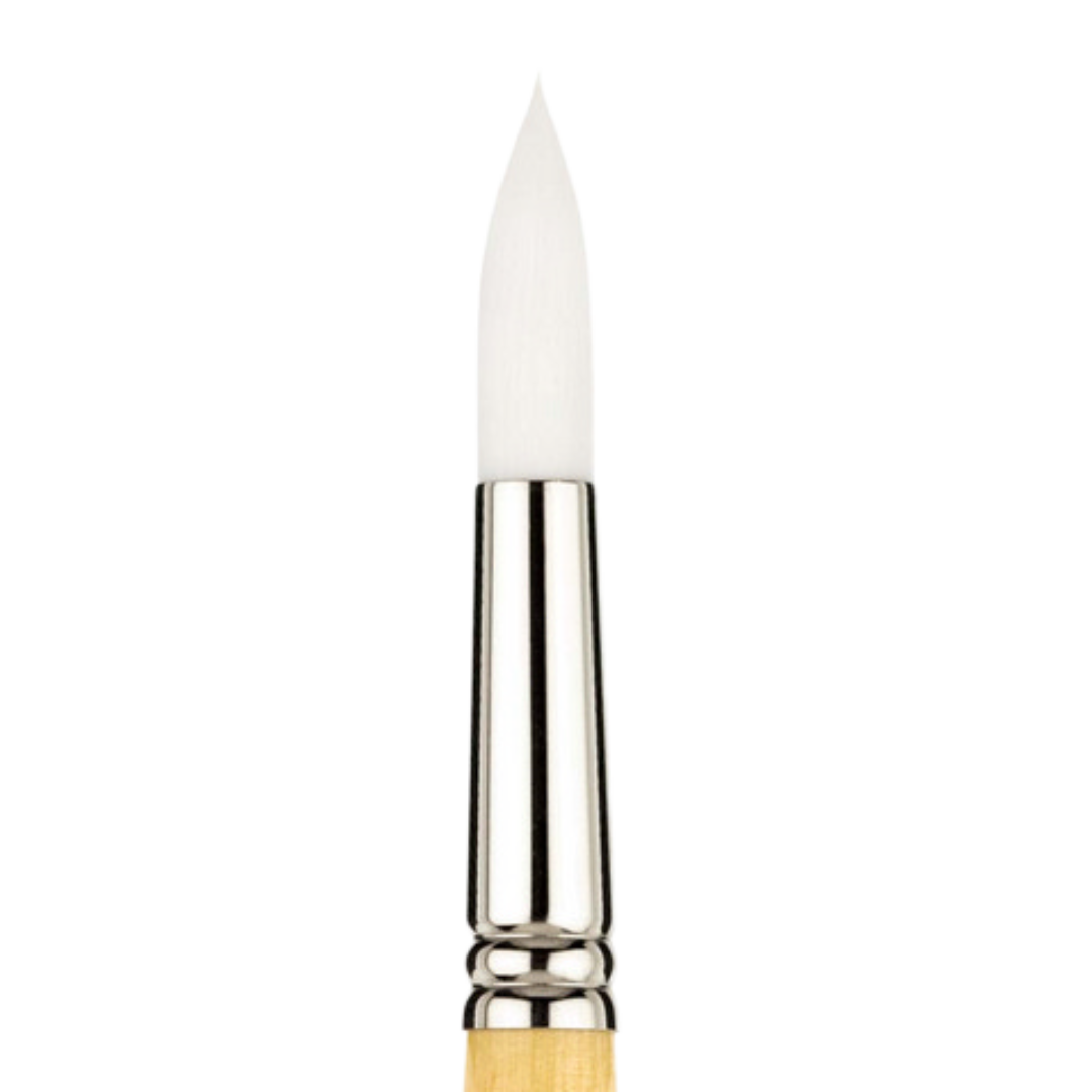 Snap White Taklon Short Handle Round 10