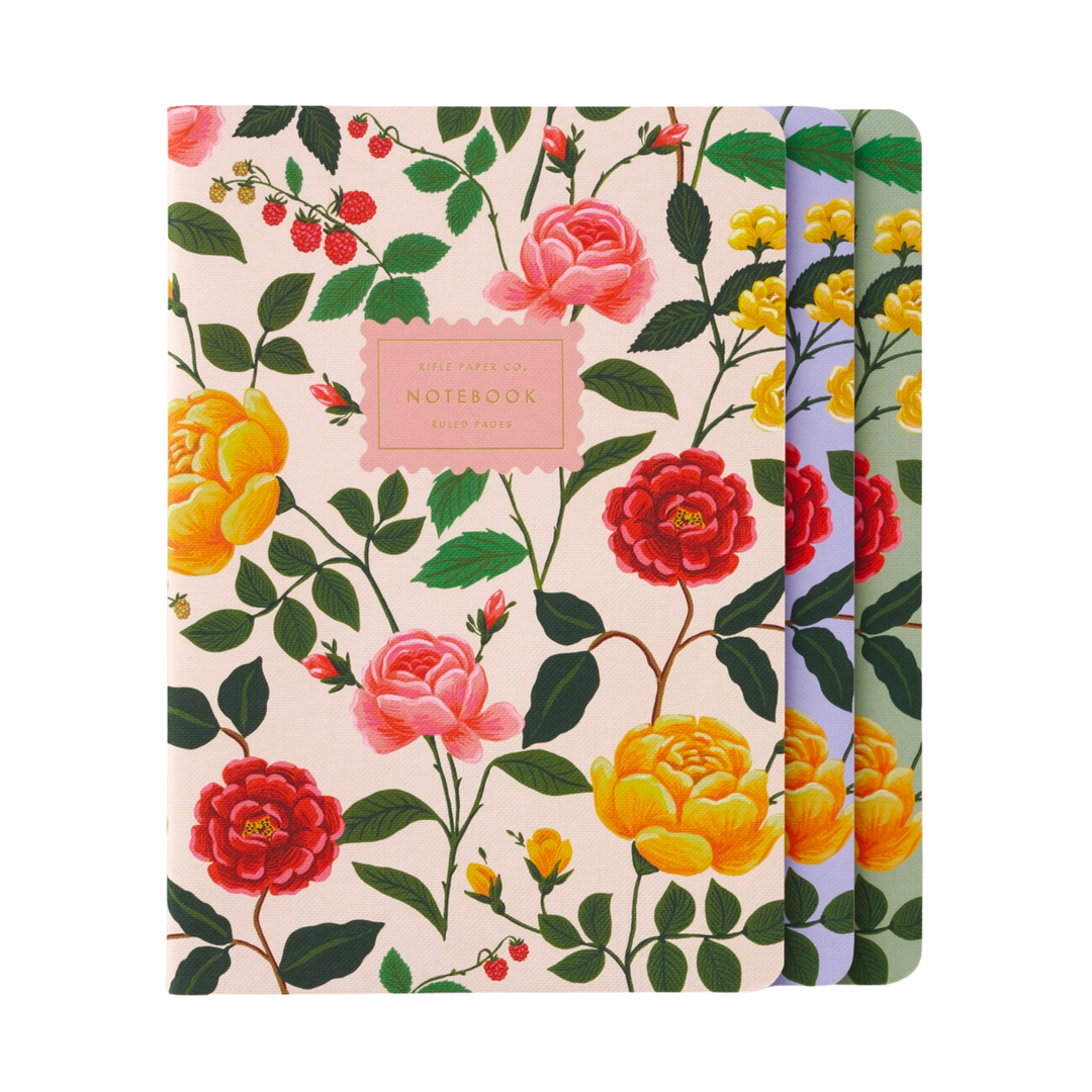 Assorted Set of 3 Roses Notebooks