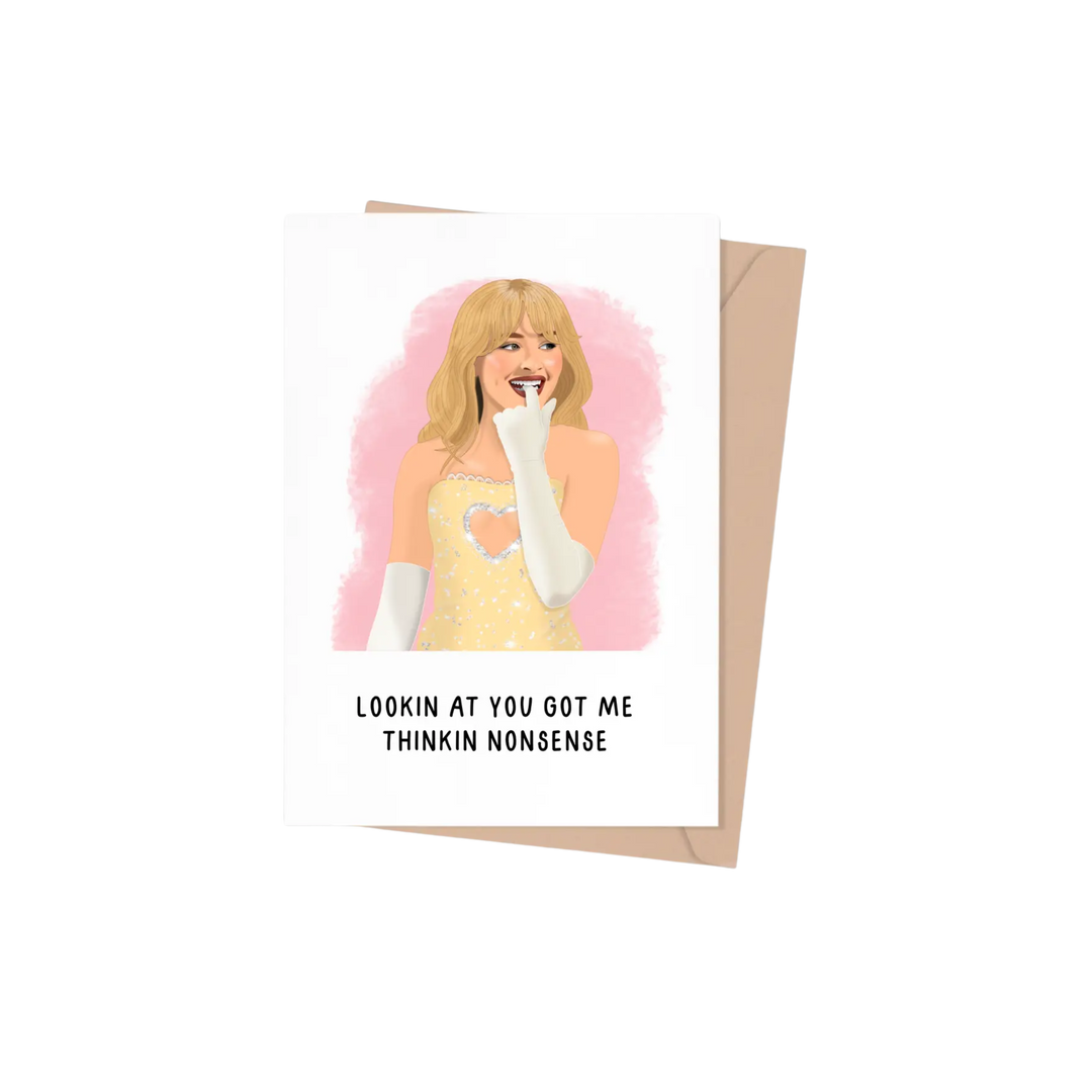 Sabrina Carpenter Thinkin' Nonsense Greeting Card
