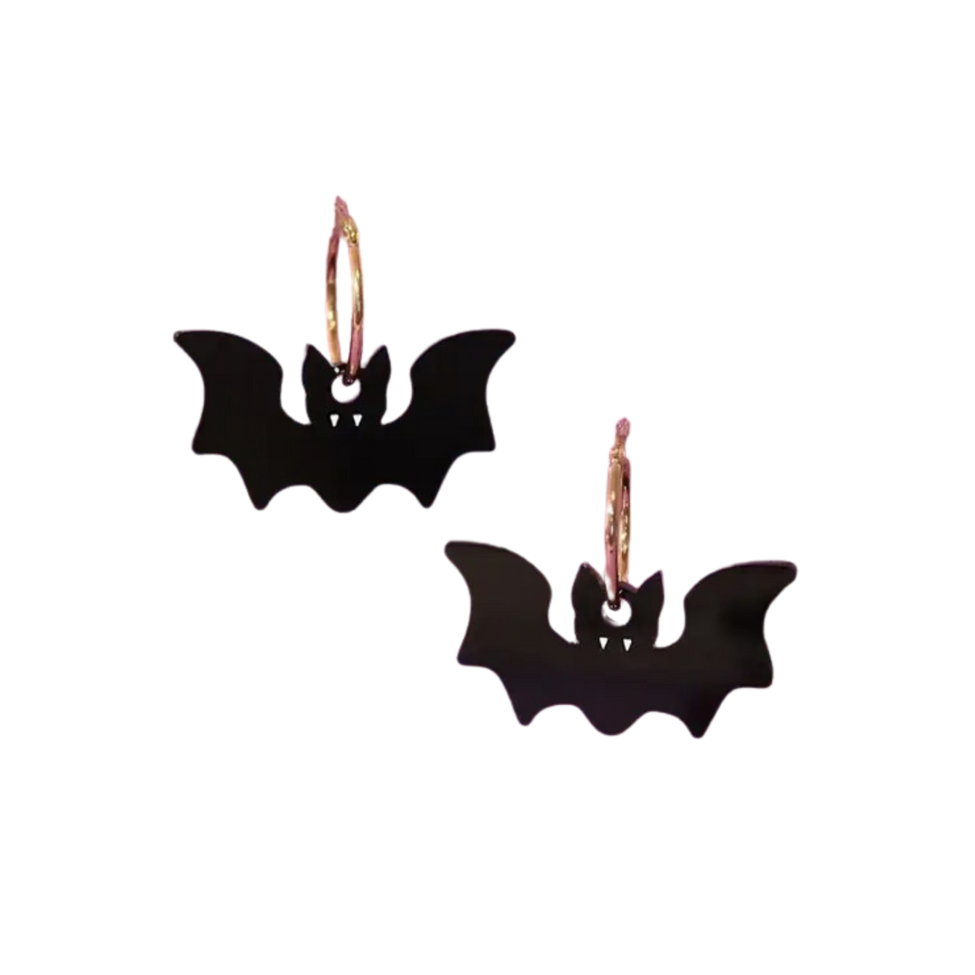Bat Hoop Earrings