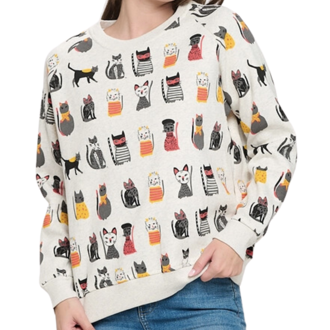 Fashionable Stylish Cats Sweatshirt