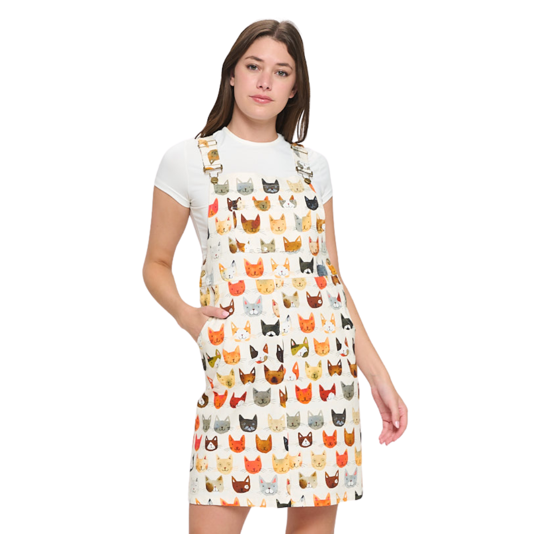 Colorful Cat Face Print Skirtall