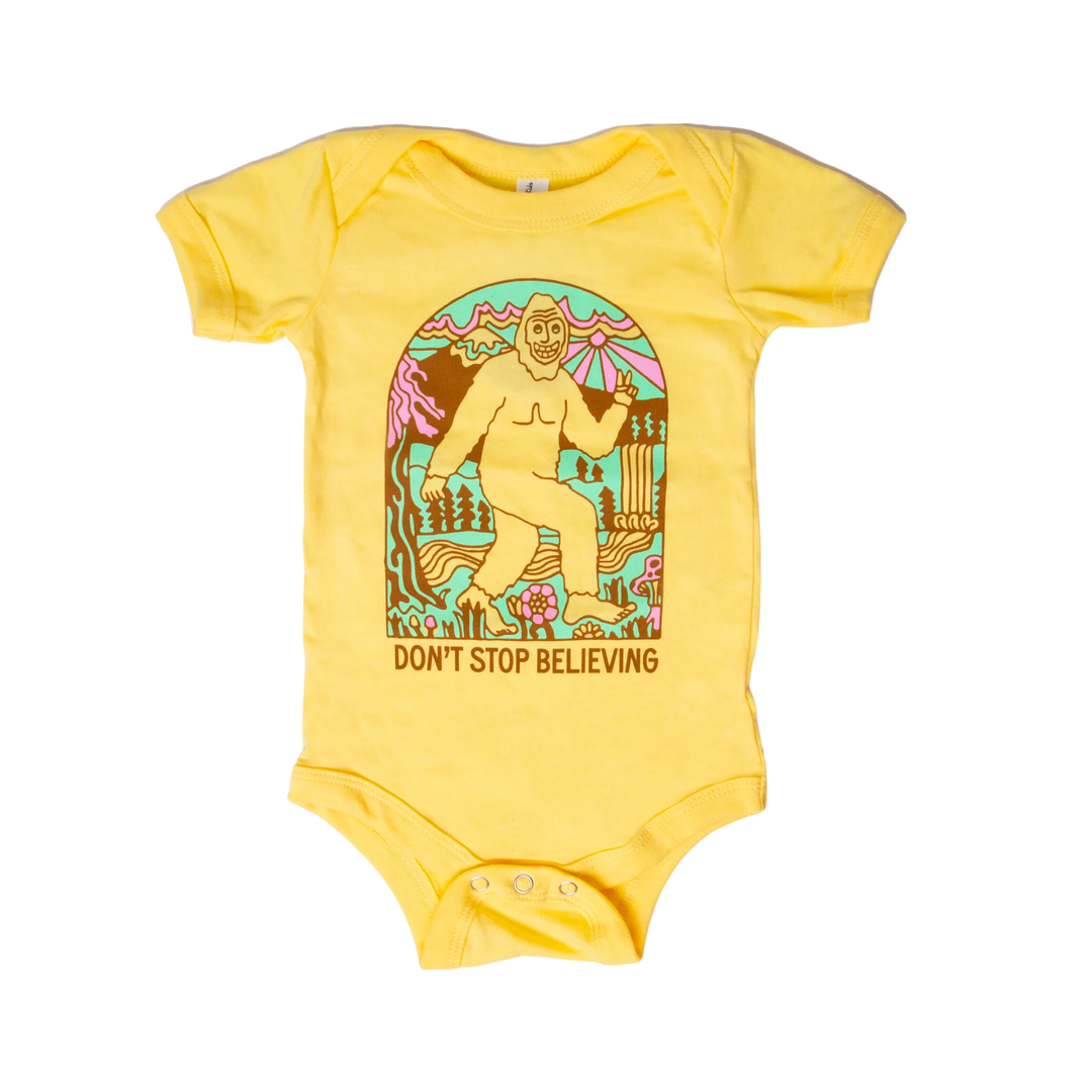 Don't Stop Believing Bigfoot Onesie