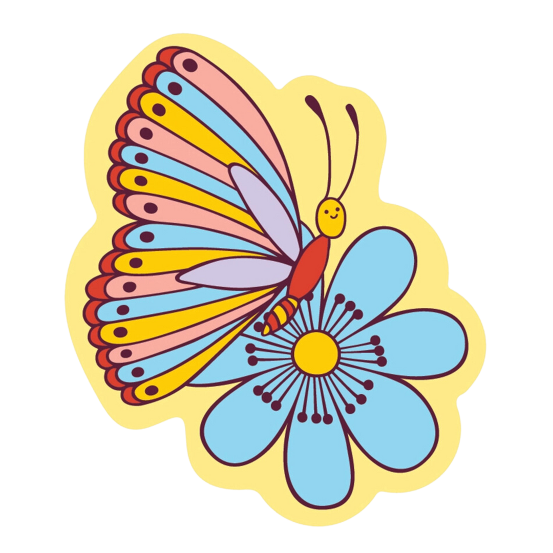 Flower Butterfly Sticker