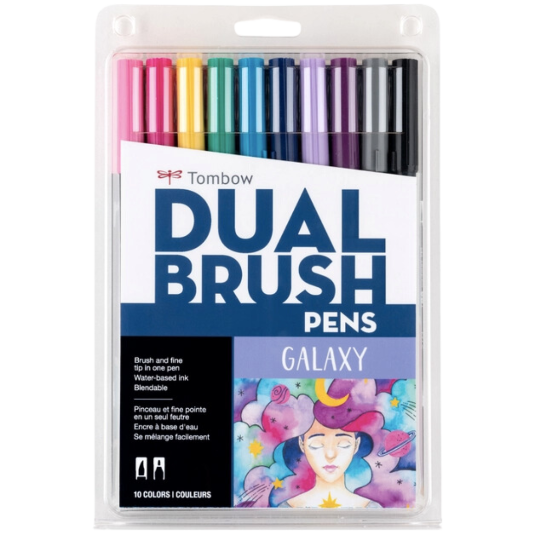 Dual Brush Pen Art Markers: Galaxy - 10-Pack