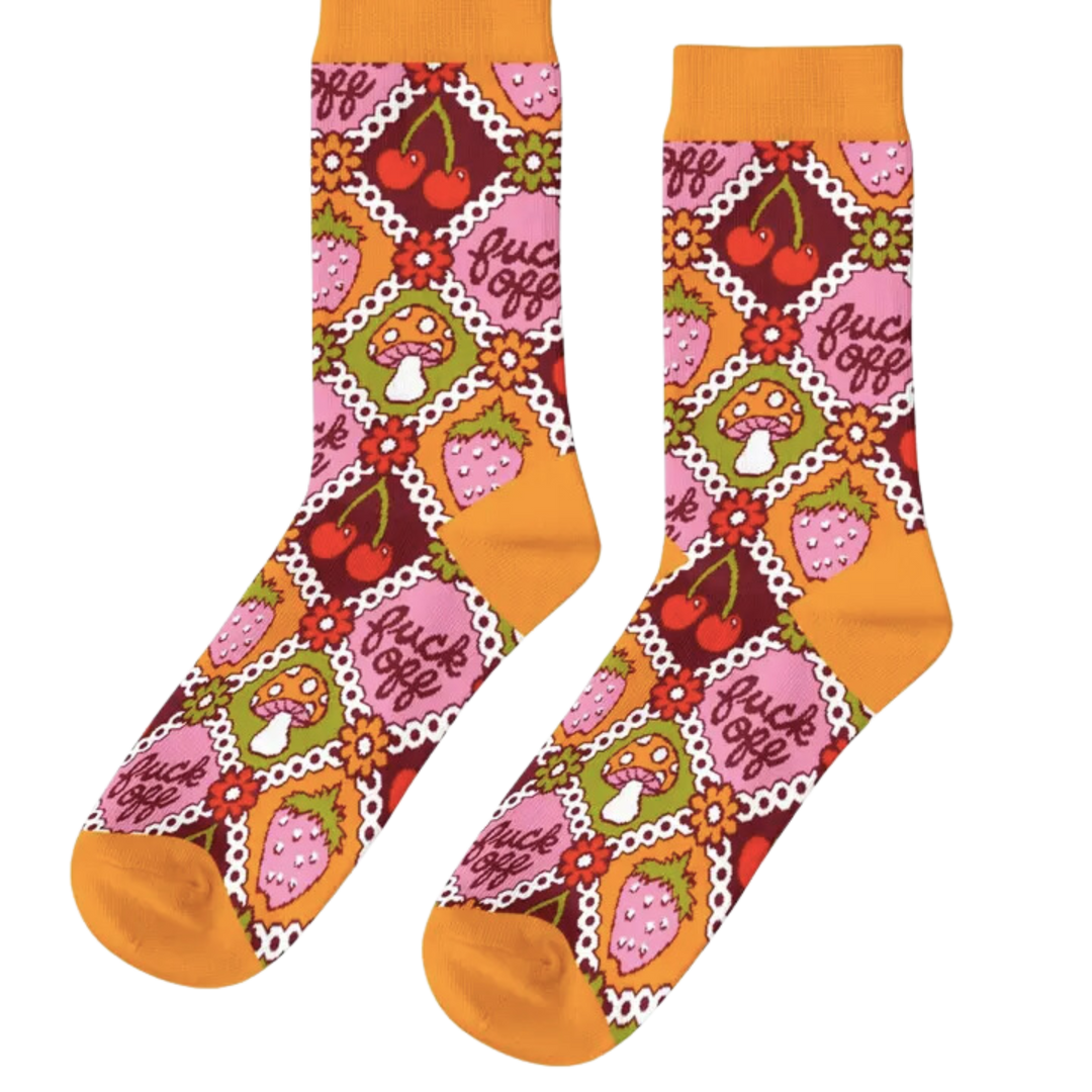 F* Off Retro Crew Socks