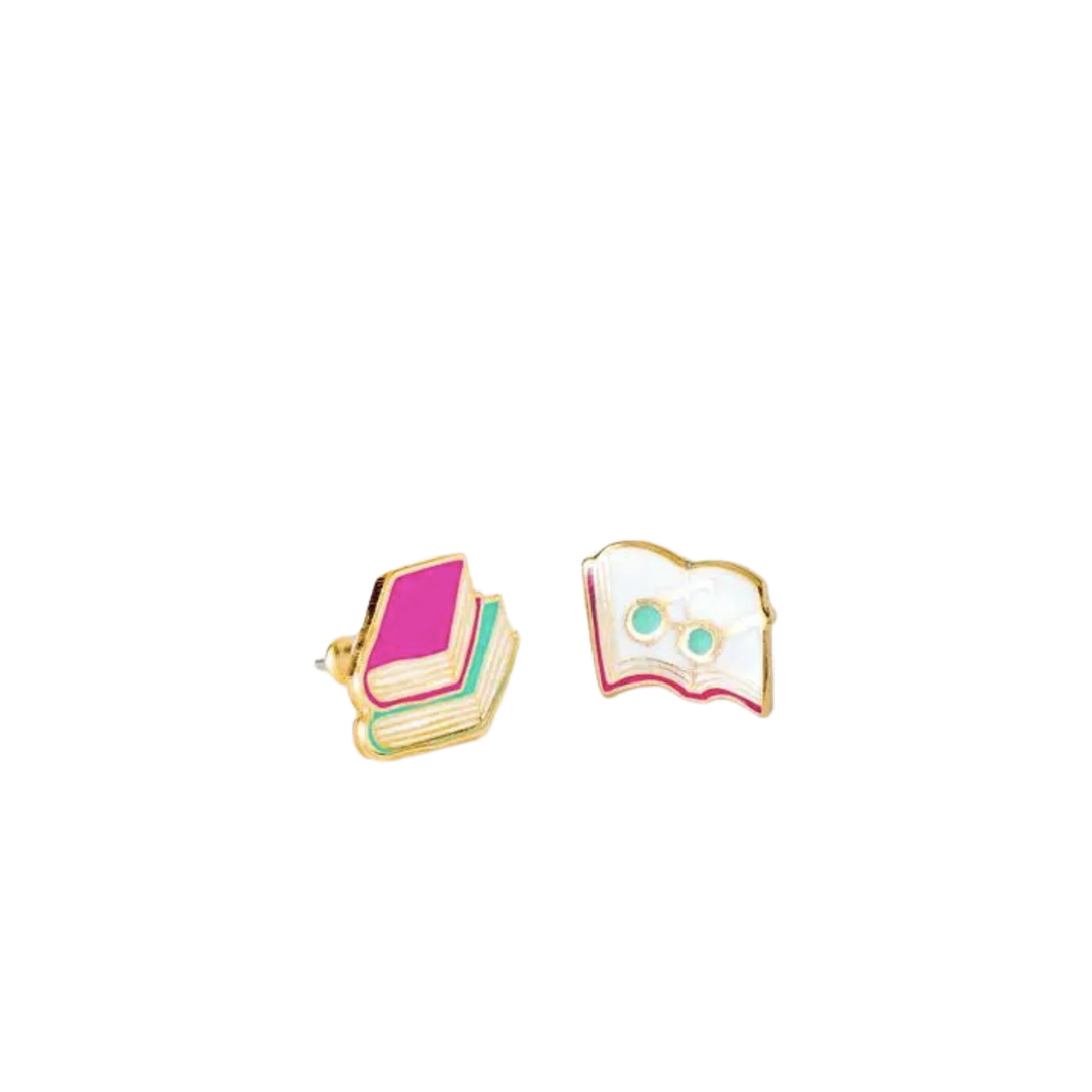 Books and Glasses Earrings