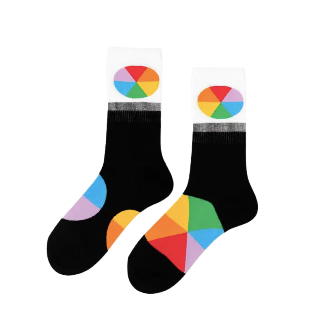 Color Wheel Crew Socks