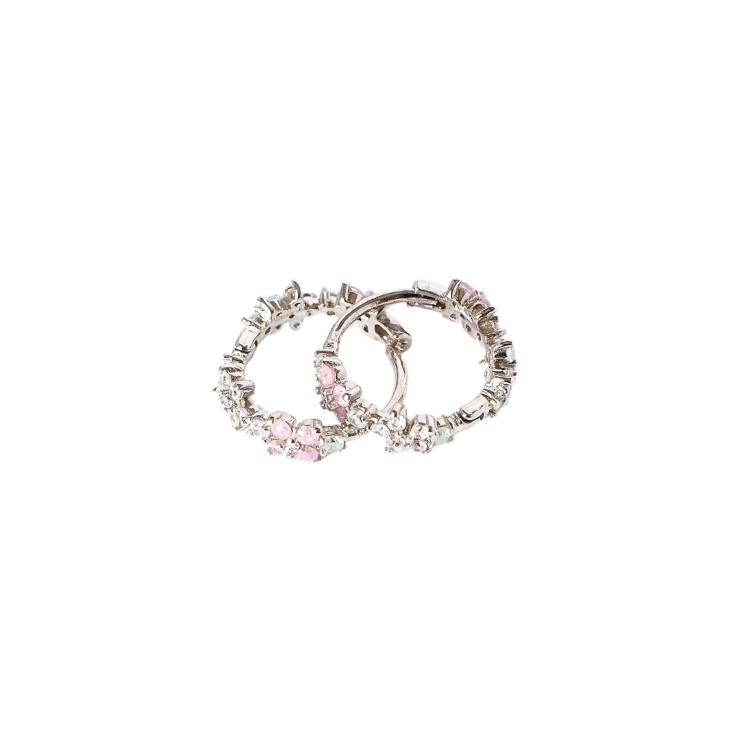 Flower Huggie Hoops