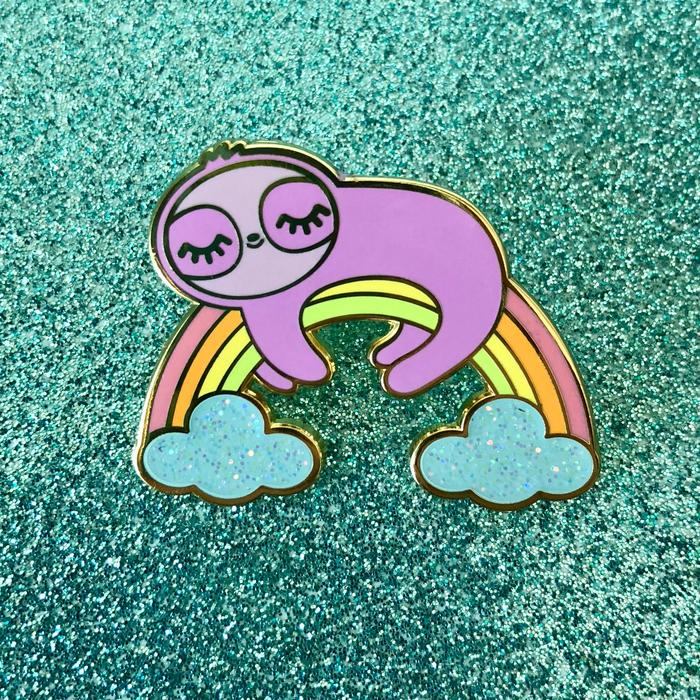 Rainbow Dreams Sloth Pin
