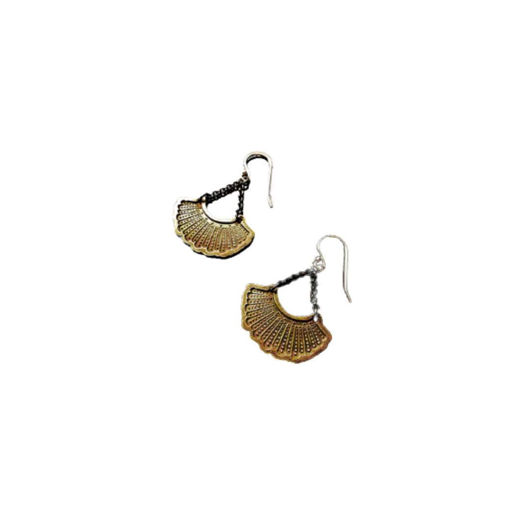 Small Dissent Earrings - Brass Chain