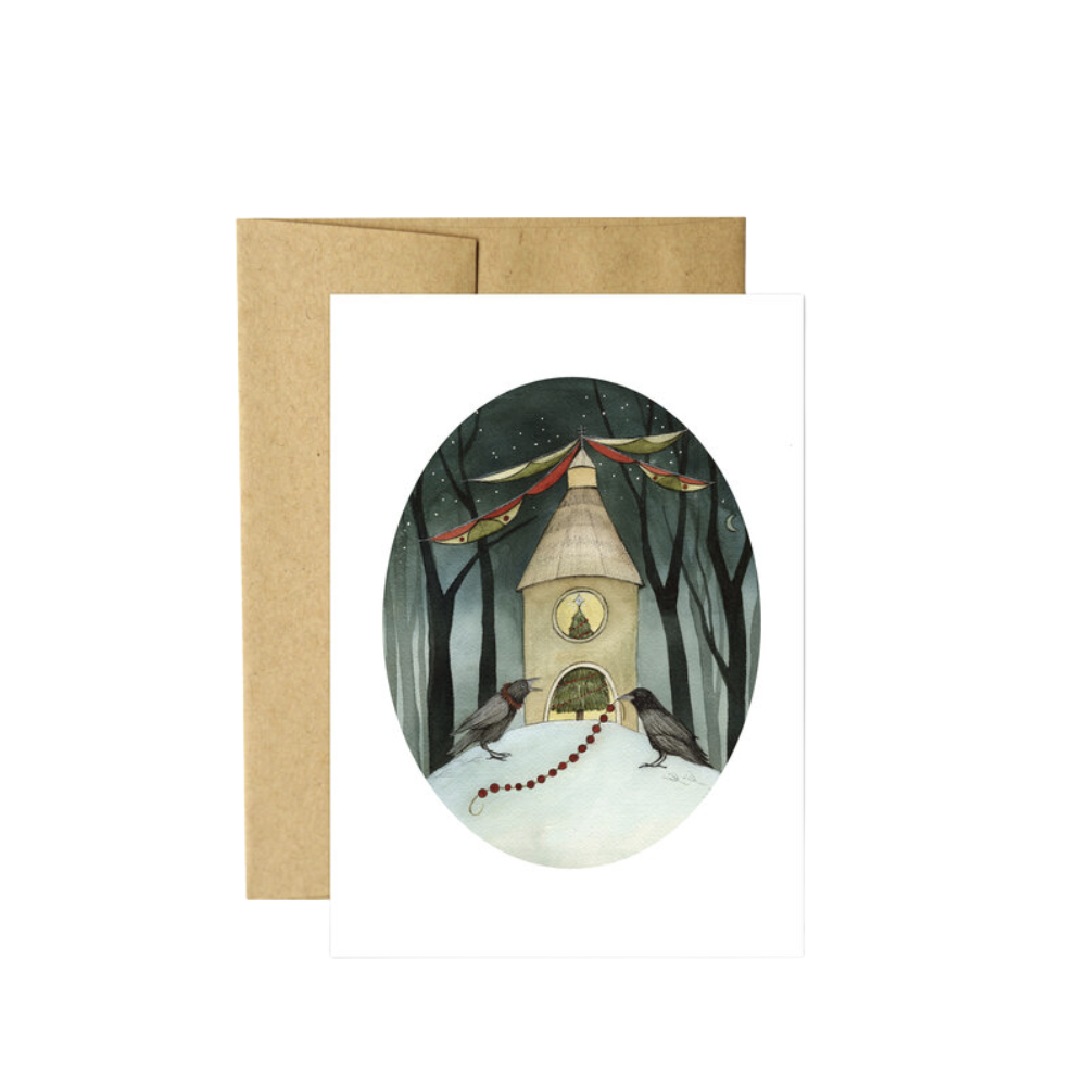 Yuletide Crows - Greeting Card