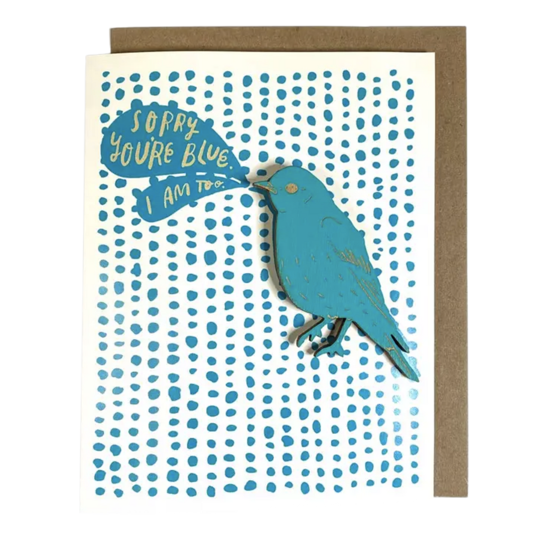 Sorry You're Blue Card w/ Bluebird Magnet