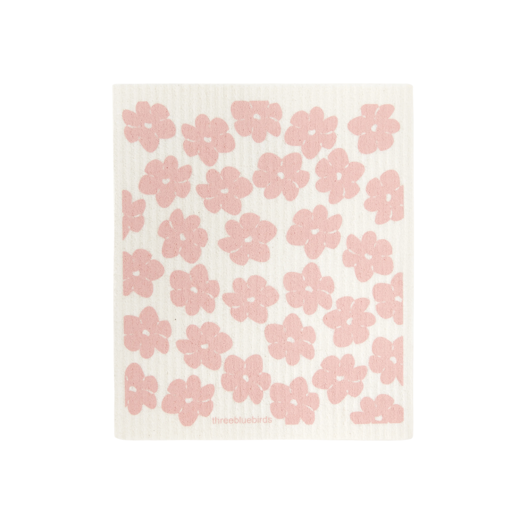 Blush Poppies Swedish Dishcloth