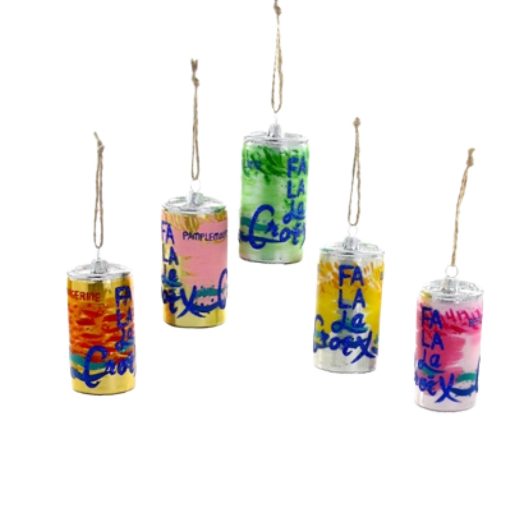 Fa La La Croix Glass Ornament
