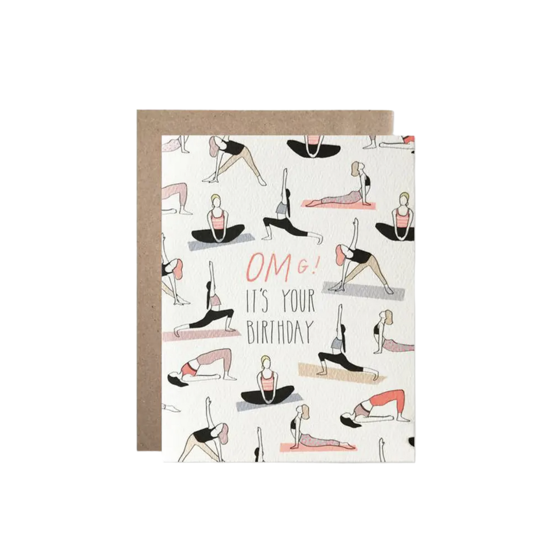 OMg Yoga Birthday Card