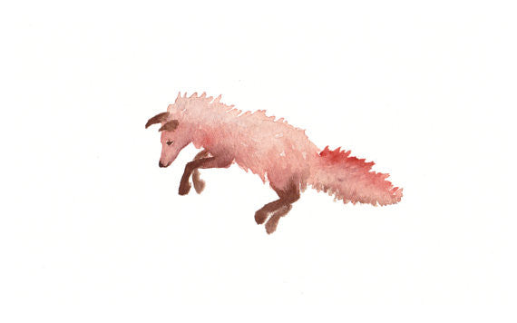 Fox Watercolor Print 5" x 7"