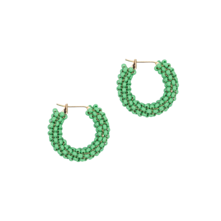Pop of Color Beaded Hoop Earring