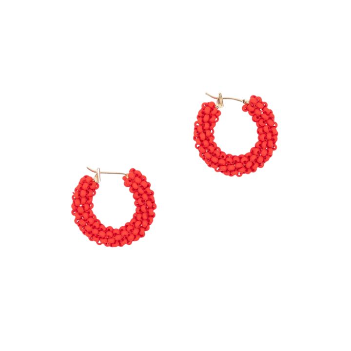 Pop of Color Beaded Hoop Earring