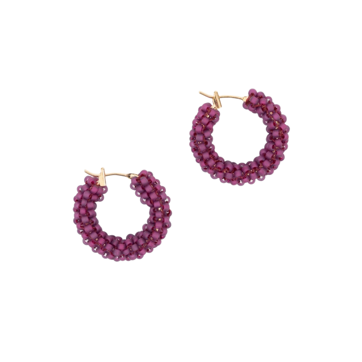 Pop of Color Beaded Hoop Earring