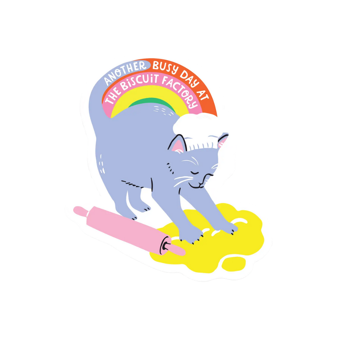 Biscuit Factory Kitty Clear Vinyl Sticker