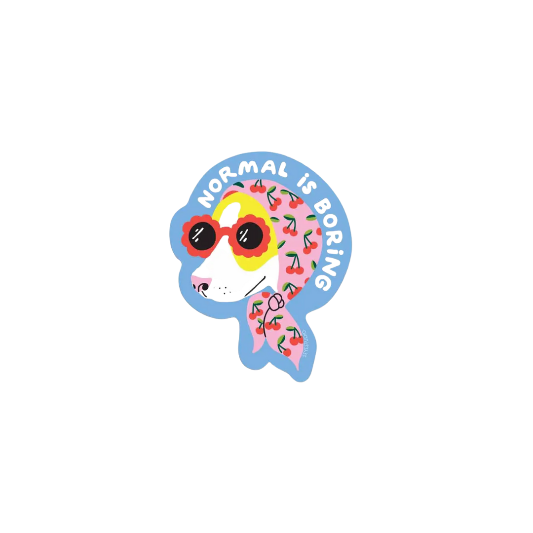 Normal Is Boring Dog Vinyl Sticker
