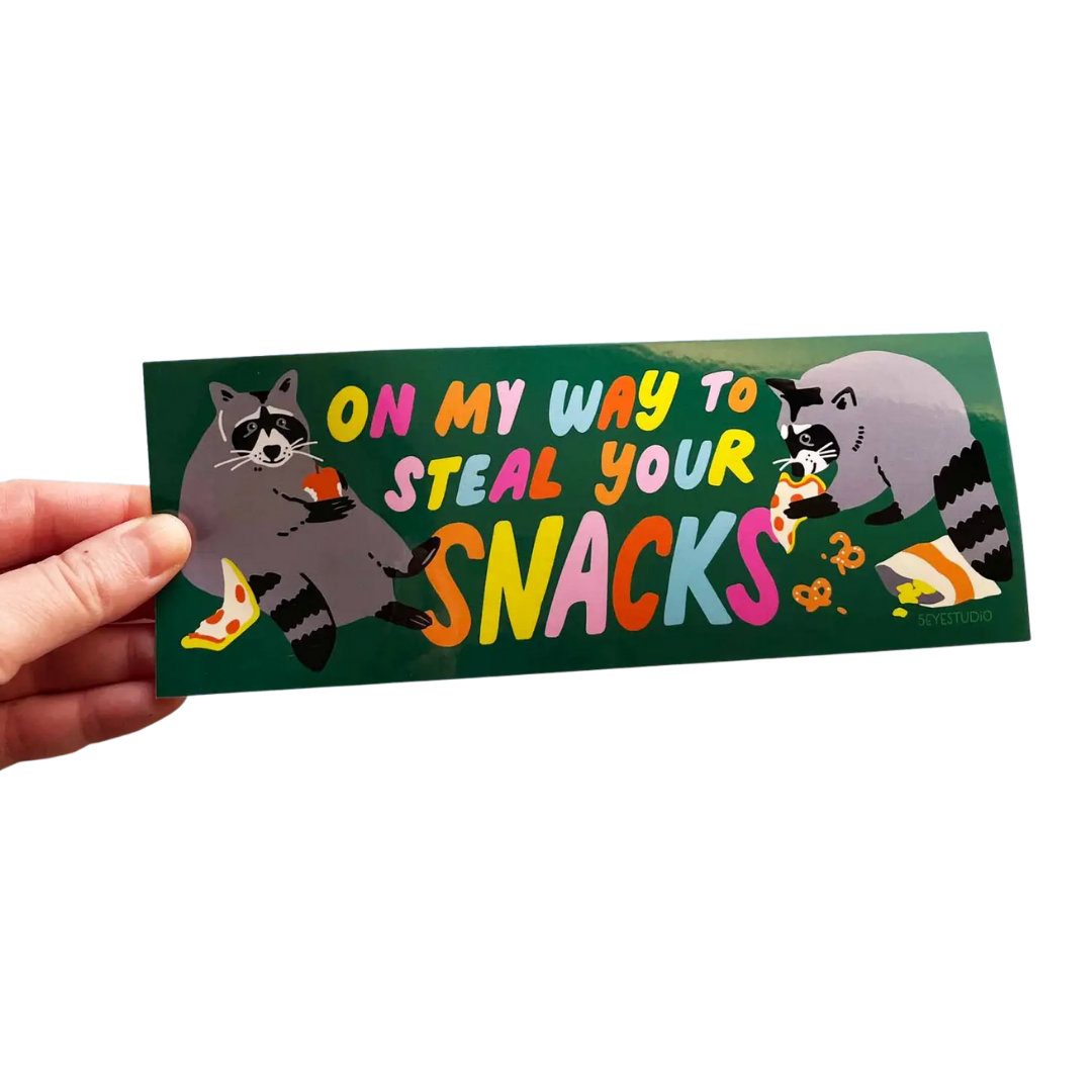 Snacks Raccoons Bumper Sticker