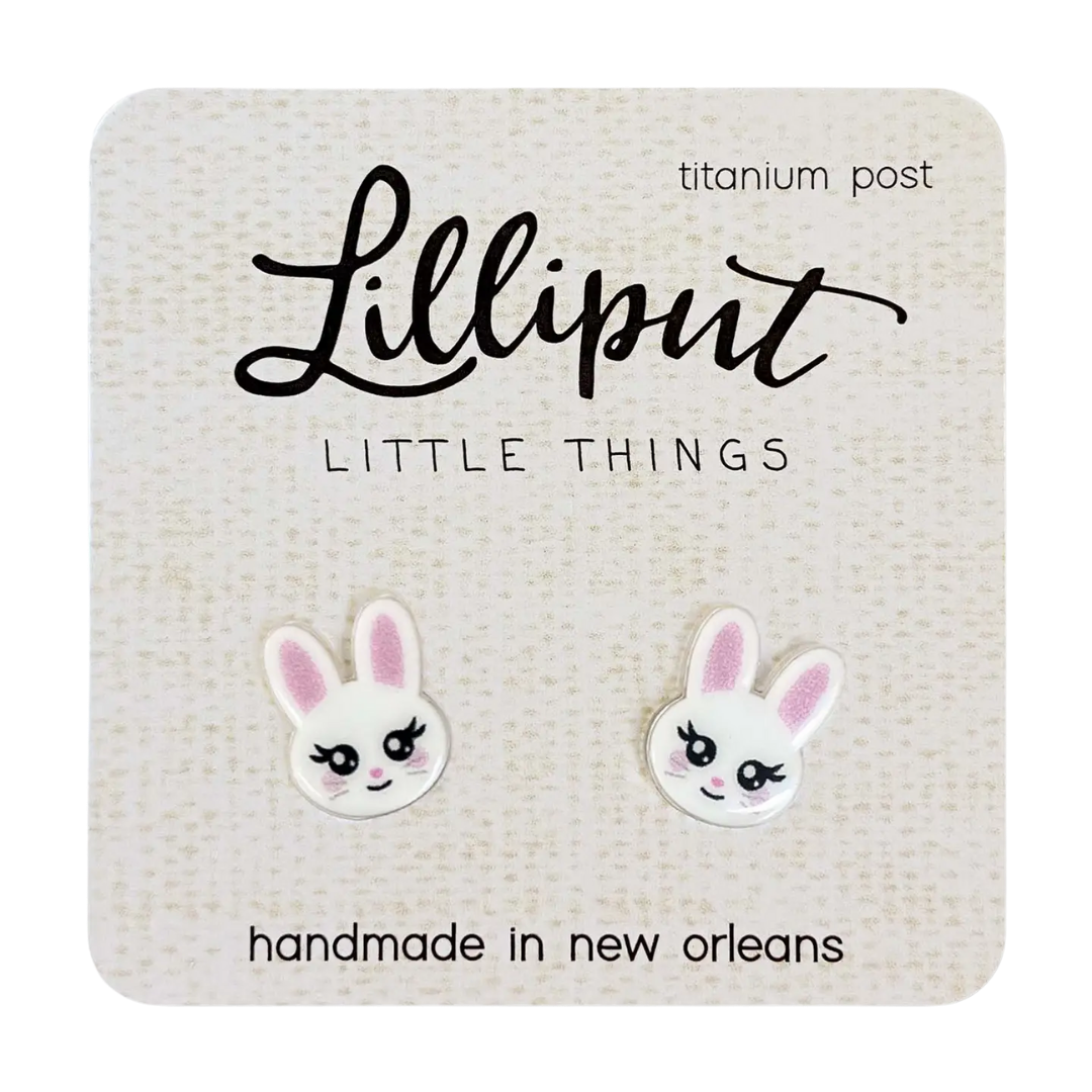 White Easter Bunny Earrings