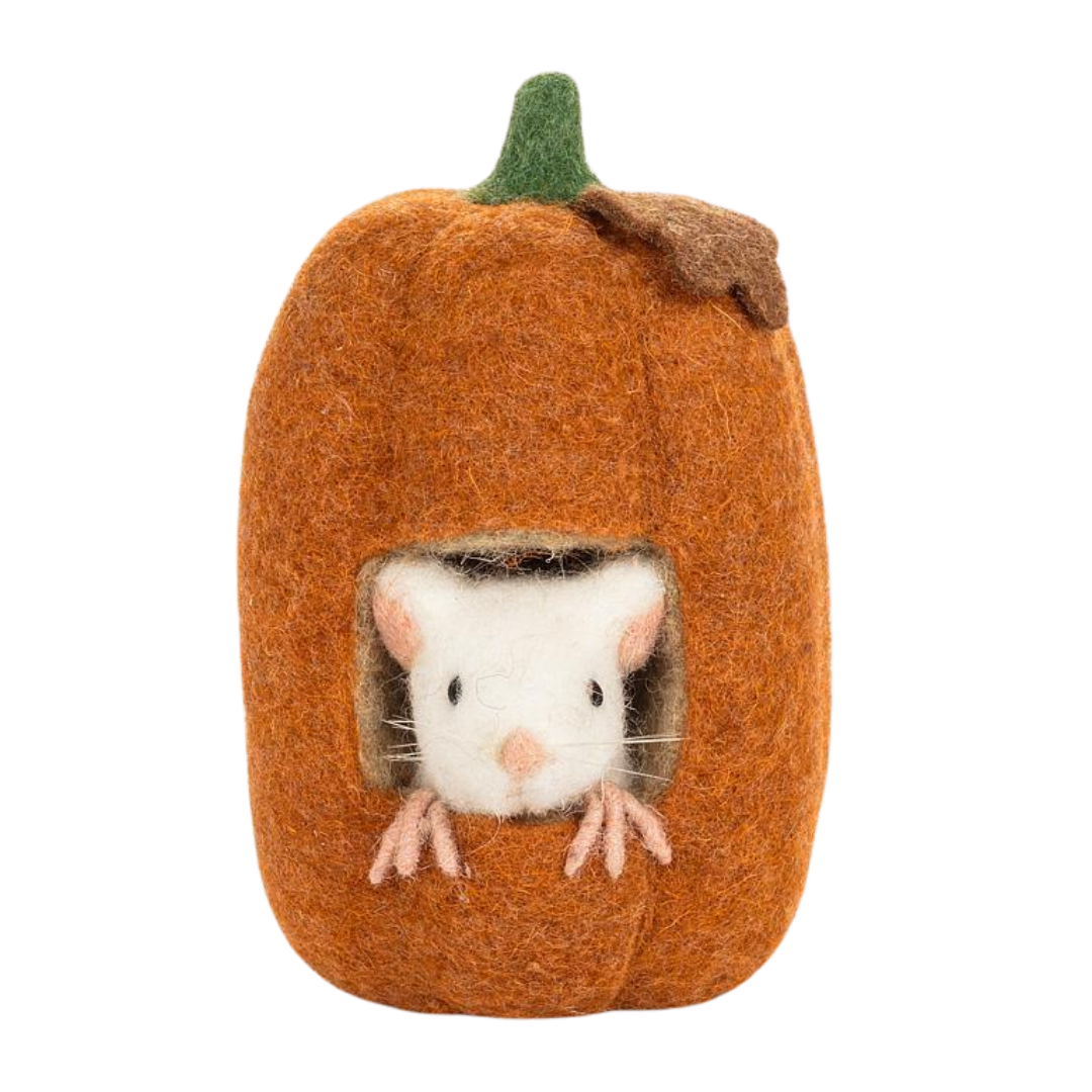 Mouse in Tall Pumpkin Peekaboo