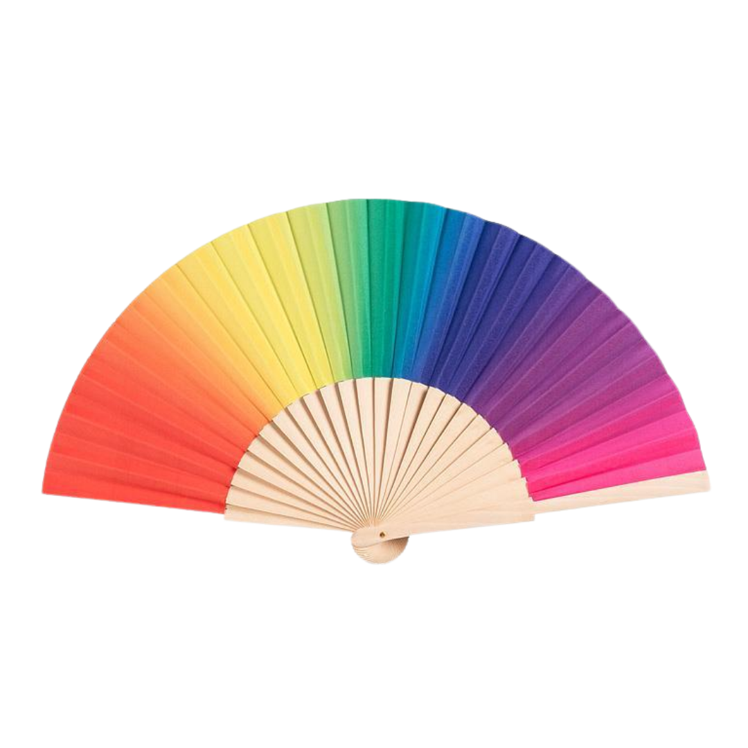 Ombre Rainbow Hand Fan