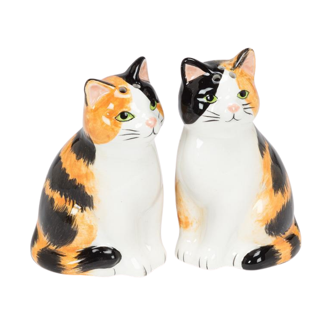 Sitting Tabby Cat Salt & Pepper Shakers