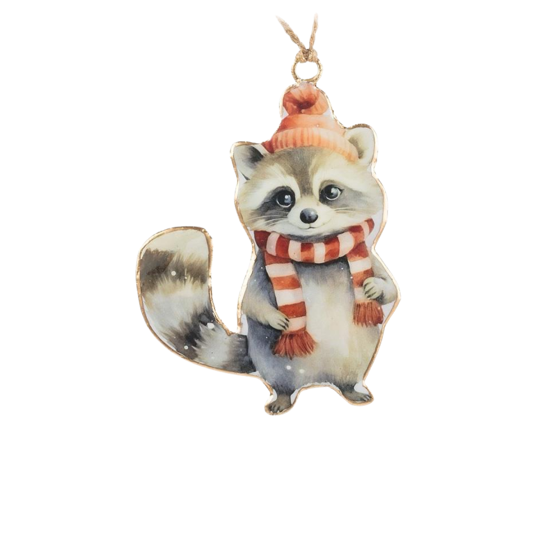 Winter Raccoon Ornament