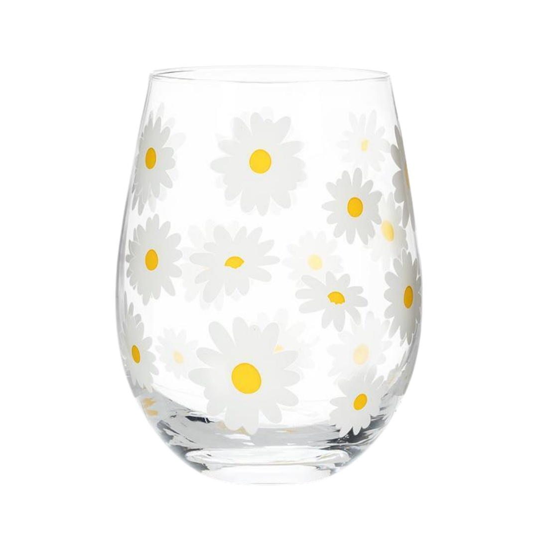 Daisies Stemless Wine Glass