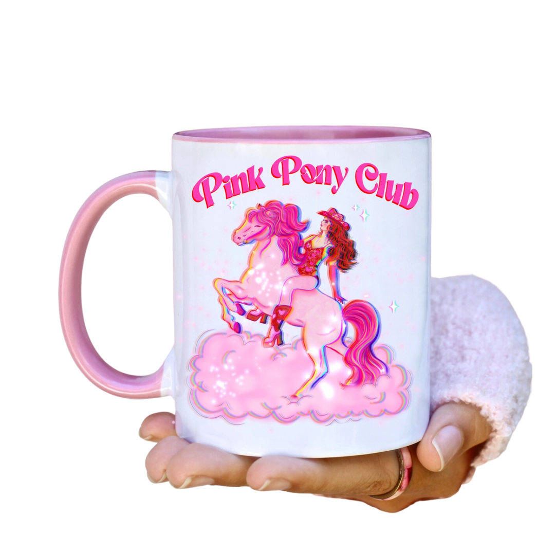 Pink Pony Club Mug with Pink Handle