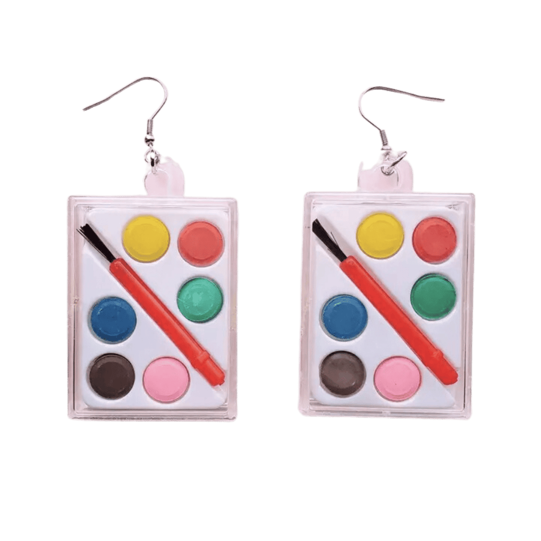 Paint Palette In Clear Box Earrings