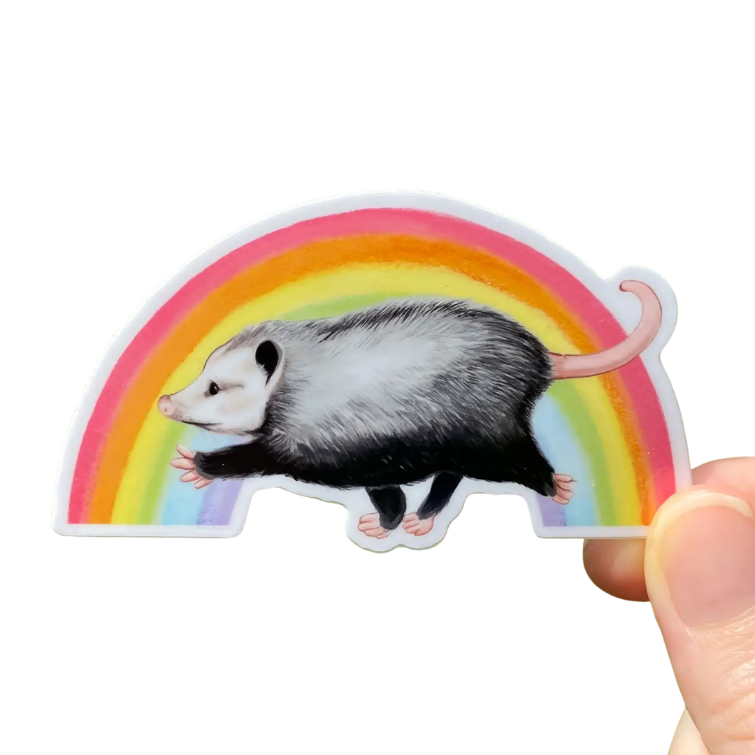 Raz the Opossum Rainbow Vinyl Sticker