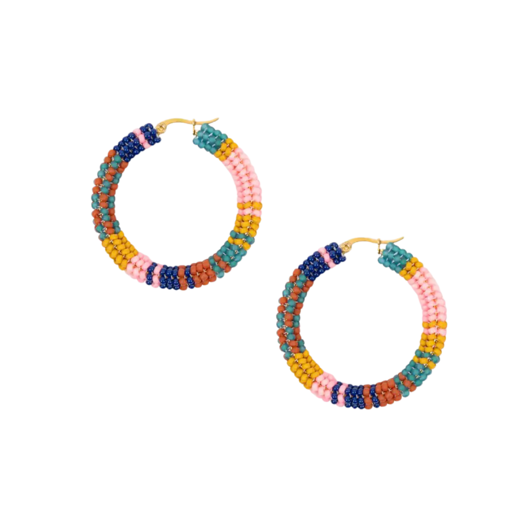 Patchwork Hoop Earrings